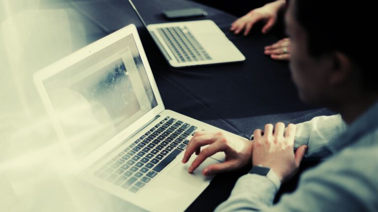 Businessman on laptop