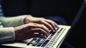 Person using laptop